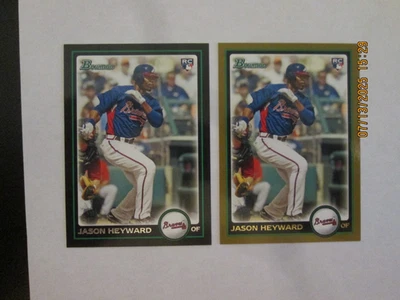 Tarjetas de novato Jason Heyward Braves 2010 Bowman regulares y doradas #200 envío gratuito Foto 1 de 2