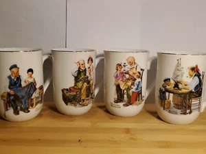 Vintage 1982 Norman Rockwell Museum, Set 4 Cup mug - Picture 1 of 11