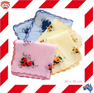 15 / 40 PC Women Handkerchiefs 100%Pure Cotton Pocket Square Hanky Handkerchief - Picture 1 of 4