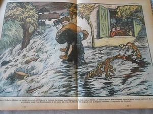 A Saint Rambert L'Ile Barbe Rhône Un torrent orage catastrophe dessin Print 1935 - Picture 1 of 1
