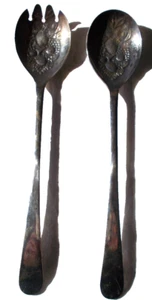 Vintage - Sheffield England - Beerenmuster - versilbert - Servier - Salatlöffel & Spork - Bild 1 von 11