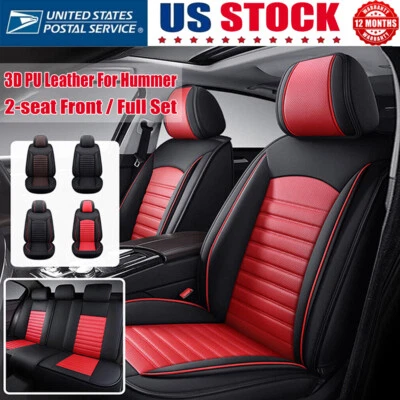 For Hummer Car Front/Rear Seat Cover 3D PU Leather Cushion Storage Auto Interior Foto 1 de 4