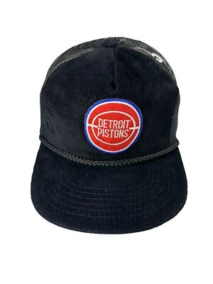 Sombrero de camionero de pana vintage de los 80 Detroit Pistons, gorra Snapback con cuerda - AmaPro Foto 1 de 4