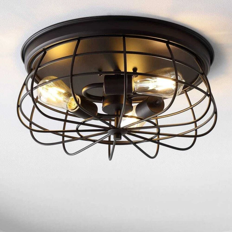 Jonathan Y Lighting JYL9538A Calvia 3 Light 16"w LED Flush Mount - Bronze