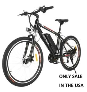 Bicicleta eléctrica bicicleta de montaña 26 pulgadas e-bike 350w Shimano 21-pasillos Pedelec negro