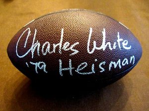 CHARLES WHITE USC 1979 HEISMAN TROPHY SIGNED AUTO VTG NIKE FOOTBALL JSA BEAUTY - Picture 1 of 3