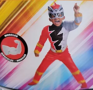 Red Power Ranger Dino Fury Halloween Costume Toddler 2T Jumpsuit - No Headpiece - Picture 1 of 9