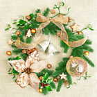 Exclusive Christmas Paper Napkins  Decoupage Gold Decorated Christmas Wreath