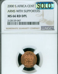 2000 SOUTH AFRICA CENT NGC MS66 RD DPL MAC SOLO FINEST GRADE & MAC SPOTLESS * - Picture 1 of 2