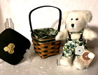 Longaberger St Patrick Lucky Wish Basket Combo Lid Tie On Boyds Bear BRAND NEW