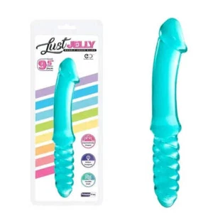LUST JELLY DOUBLE DONG 9.5" - BLUE - Picture 1 of 1