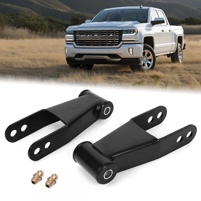 2" Rear Drop Shackles Kit for Chevy Silverado GMC Sierra 1500 C1500 1988-2018 Foto 1 de 4