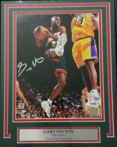 2013 NBA Gary Payton Autographed Framed Photo PSA Certified Seattle Supersonics - Picture 1 of 10