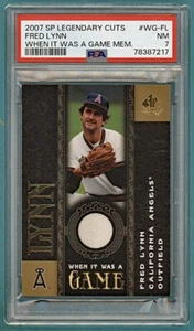 2007 SP Legendary Cuts Fred Lynn When it was a game Mem #WG-FL PSA 7! Angels! - Picture 1 of 2