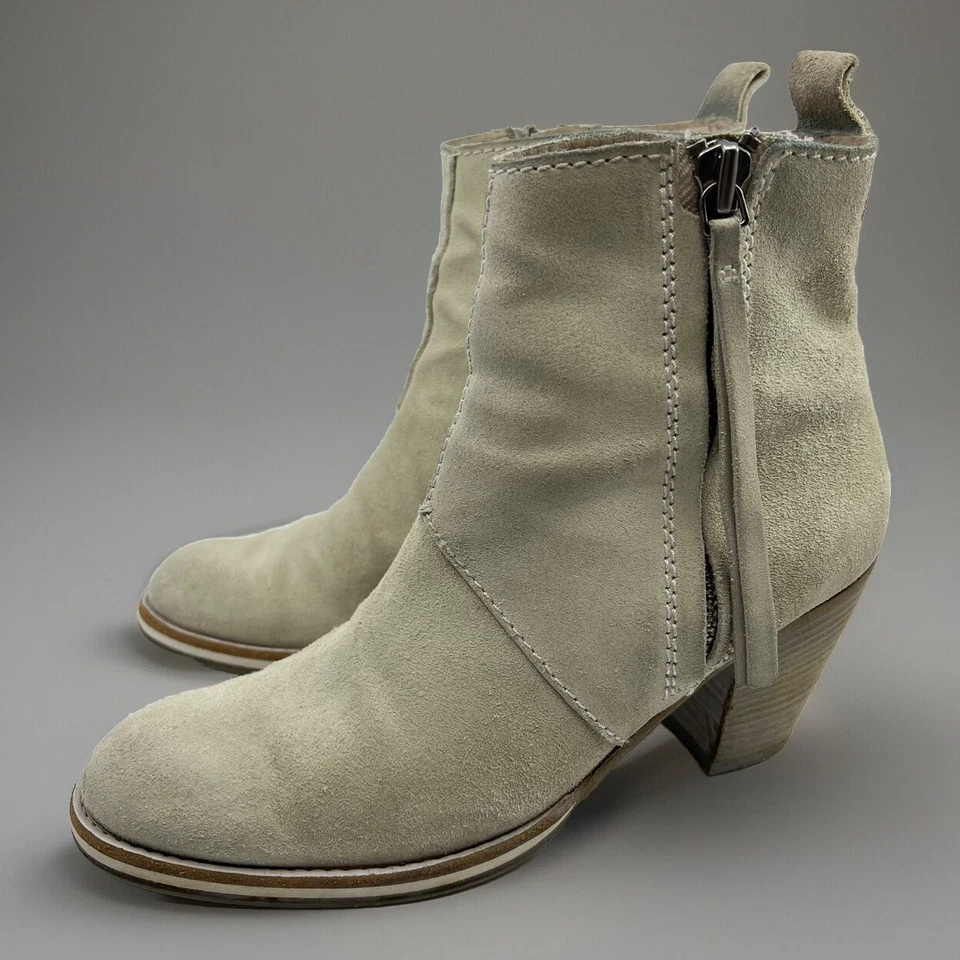 Bota al tobillo Acne Studios pistola gamuza crudo 40 cuero mujer 10 flecos Foto 1 de 4