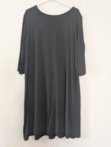 J.Jill Wearever Collection Black Swing Dress Long Sleeves Stretch 1X Comfort - Picture 1 of 5