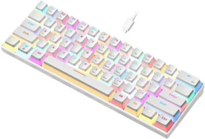 Portable Gaming Keyboard, LED Backlit Compact 61 Keys Mini Wired Keyboard - Photo 1/6