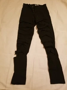 AQ GRÖSSE 3 SKINNY STIEFEL GESCHNITTEN Dlack JEANS amerikanische QUALITÄT DEMIN distressed - Bild 1 von 6