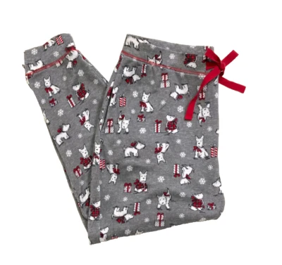 PANTALONES DE SALÓN LAURA ASHLEY SCOTTIE PERRO NAVIDAD, PARA MUJER M Foto 1 de 4