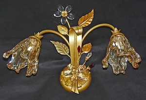 Applique stanza da letto lampada da parete in ferro battuto oro antico art.622 - Imagen 1 de 6