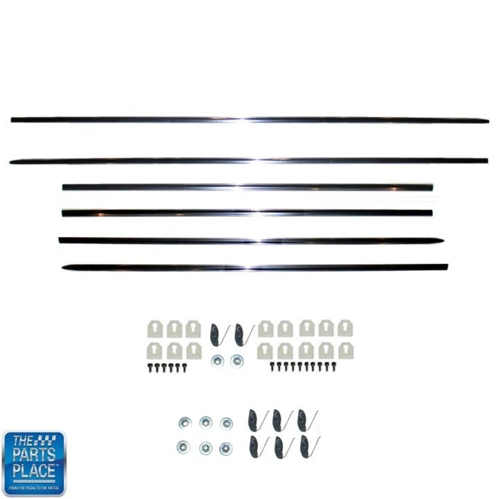 Kit de molduras laterales de cuarto de carrocería de puerta Nova 1969-1974 6 piezas con herrajes - Nuevo Foto 1 de 1