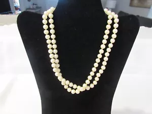 VINTAGE KRAMER NEW YORK SIGNED DOUBLE STRAND PEARLS RHINESTONES CLASP - Bild 1 von 6