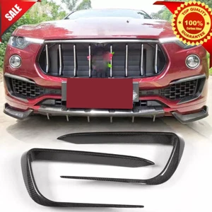 Real Carbon Fiber Front Bumper Fins Air Vent Cover For Maserati Levante 2016-19 - Foto 1 di 12