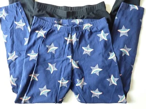 Girls Leggings Lot of 2 Cat & Jack Size XXL 18 Solid Black and Navy Rainbow Star - Picture 1 of 13