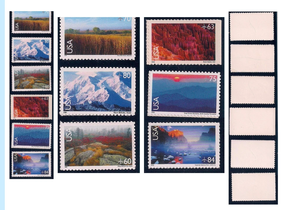 US Airmails, 2001 to 2006 issues, C136 to C141, Mint, XF, OG, Bright colors - Image 1 of 1