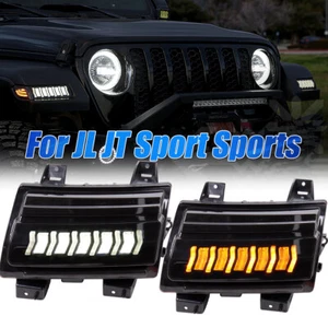 For Jeep Wrangler JL sport /sports LED Turn Signal Lights with DRL Smoke Lens - Picture 1 of 13