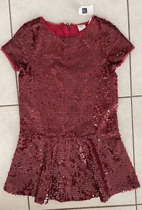 NWT Gap Girls Red Sequin Party Dress Size SMALL 6-7 - Picture 1 of 4