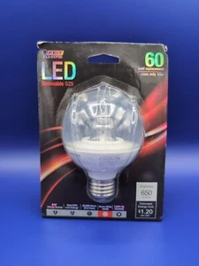 Feit Electric Dimmable Performance LED G25 60W Replacement Light Bulb 3000k Warm - Picture 1 of 2