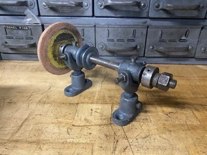 Vintage Belt Driven Bench Mount Buffing Grinding Arbor - Picture 1 of 10