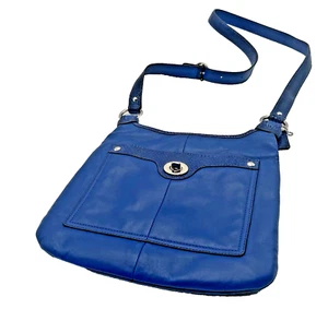 Coach Penelope Smooth Blue Leather Crossbody Snakeskin Trim With Charm F16533 - Picture 1 of 23
