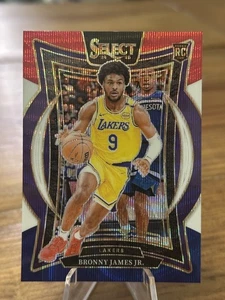 Bronny James Jr. 2024-25 Panini Select RC Rojo Blanco Azul Onda #90 Lakers - Imagen 1 de 2