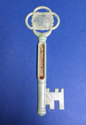 Vintage Advertising Skeleton Key Thermometer Summers Cleaners & Dyers Ashland KY - Image 1 of 4