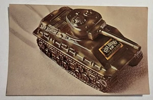 Vintage unbenutzte Ezra Brooks Postkarte Dekanter Werbekarte Militär Armee Panzer D16 - Bild 1 von 2