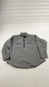 Key Hickory Stripe Work Shirt Mens XL Blue White Quarter Zip Railroad Engineer - Picture 1 of 15