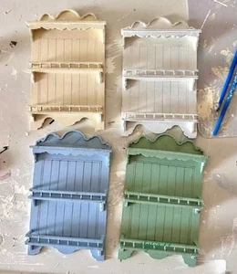 Dollhouse Miniatures 1:12 Scale 2PC Kitchen Shelf Plate Rack Villa Unassembled - Picture 1 of 4