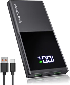 Power Bank 10500mAh Ultra Sottile & Leggero Caricatore Portatile con 3 Uscite - Afbeelding 1 van 5