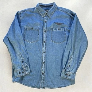 Camisa vaquera Harley Davidson para hombre XXL azul manga larga ropa de motociclista - Imagen 1 de 9