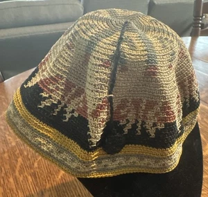 Vintage Syrien Libanon kurdischer Stamm ethnisch handgestrickt gehäkelt Seide Mütze Kappe Exce - Bild 1 von 18