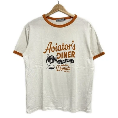 Camiseta Feminina AVIREX - Branca Laranja Marrom Escuro Autêntica - Imagem 1 de 4