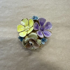 Sandor Enameled Floral Brooch - Picture 1 of 3