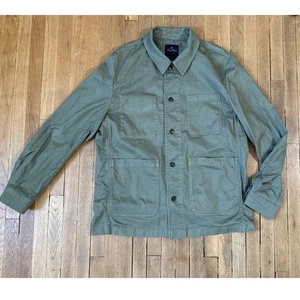 Brooks Brothers Stretch Cotton Twill Chore Jacket in Olive Green Size Large - Picture 1 of 6