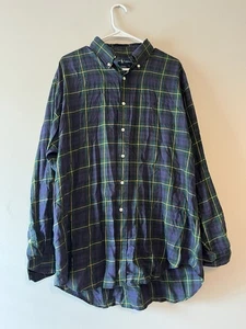Ralph Lauren Blake 100% Cotton Green Plaid Shirt Men’s Size Large - Picture 1 of 5