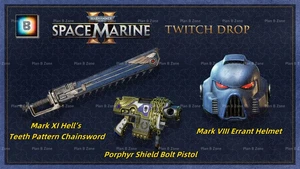 WARHAMMER 40K Space Marine 2 Twitch Drops: Angry Helmets + Chainswords + Pistol - Picture 1 of 1