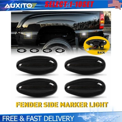 Luces de señalización laterales LED blancas de doble cama Fit 99-14 GMC Sierra 2500HD 3500HD 4-20X Foto 1 de 4