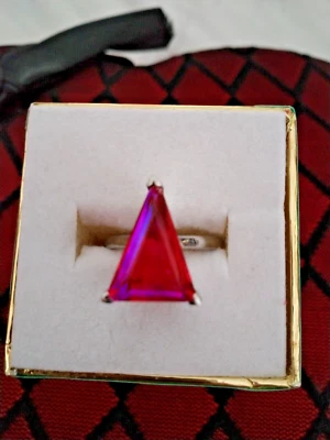 Anillo solitario trillón cuarzo volcánico (triplete) en acero inoxidable 8 ctw talla 8 Foto 1 de 4