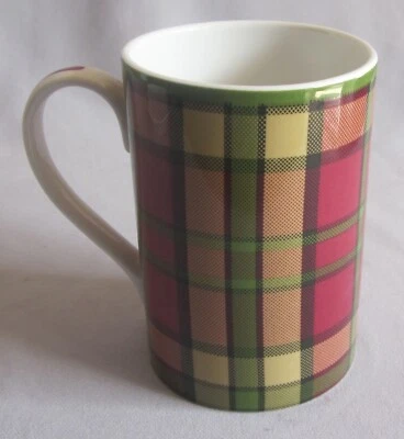 Mug Spode China Glen Lodge Tartan Pattern Red New 4 3/8" - Image 1 of 3